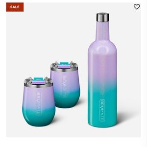 Brumate Winesulator and 2 insulated cups in glitter mermaid